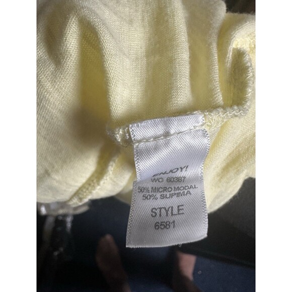 Michael Stars Pale Yellow Tunic Tee Details O/S - Picture 5 of 6